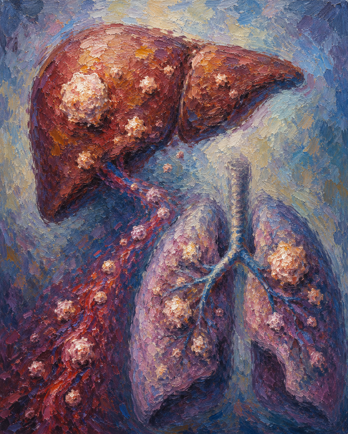 Disseminated cancer cells in lung parenchyma